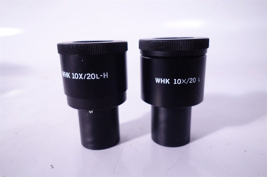Set of 2 - Olympus WHK 10X/20L-H L Microscope Eyepieces / Oculars. 