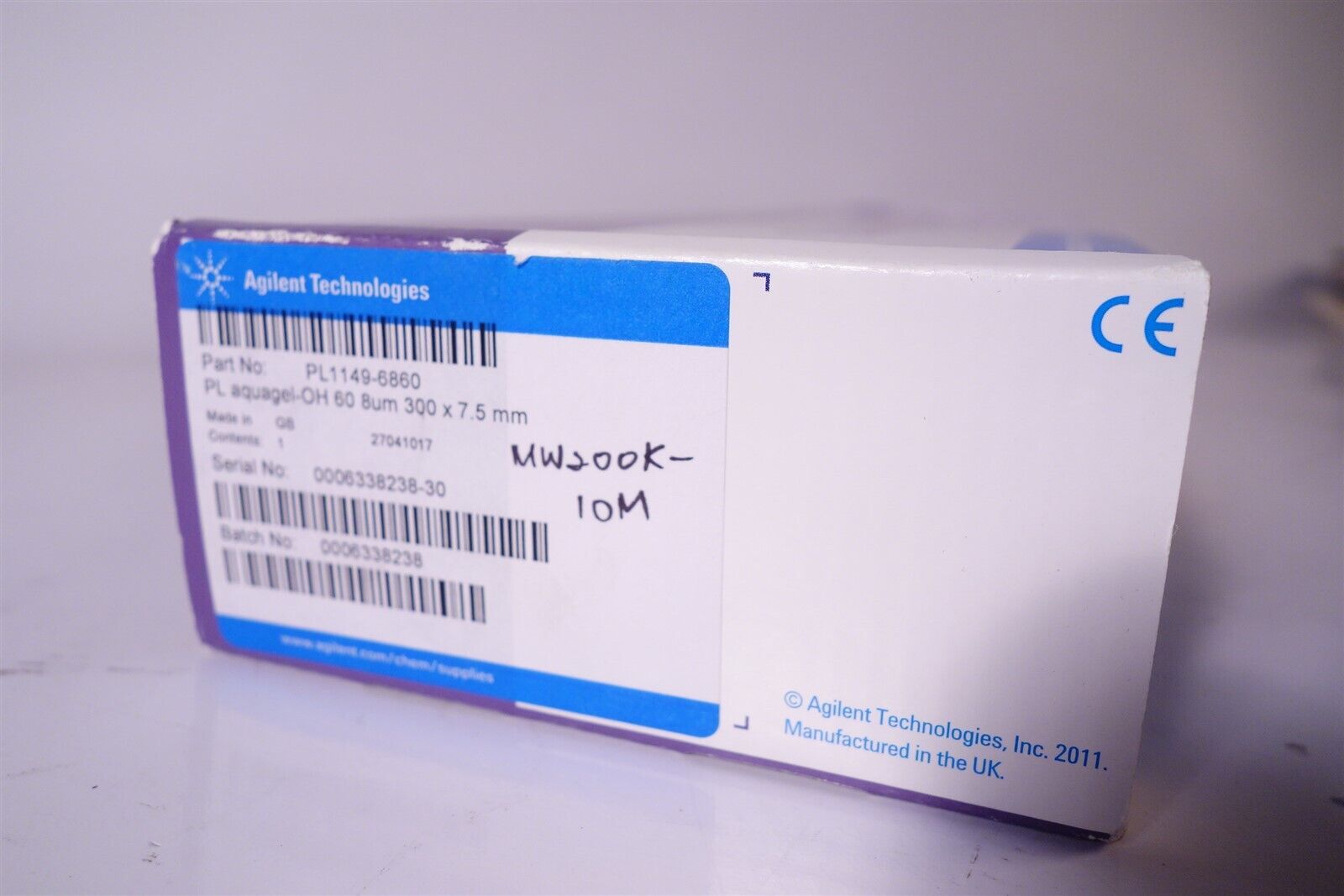 Agilent PL1149-6860 HPLC Column PL aquagel-OH 60, 7.5 x 300 mm, 8 µm