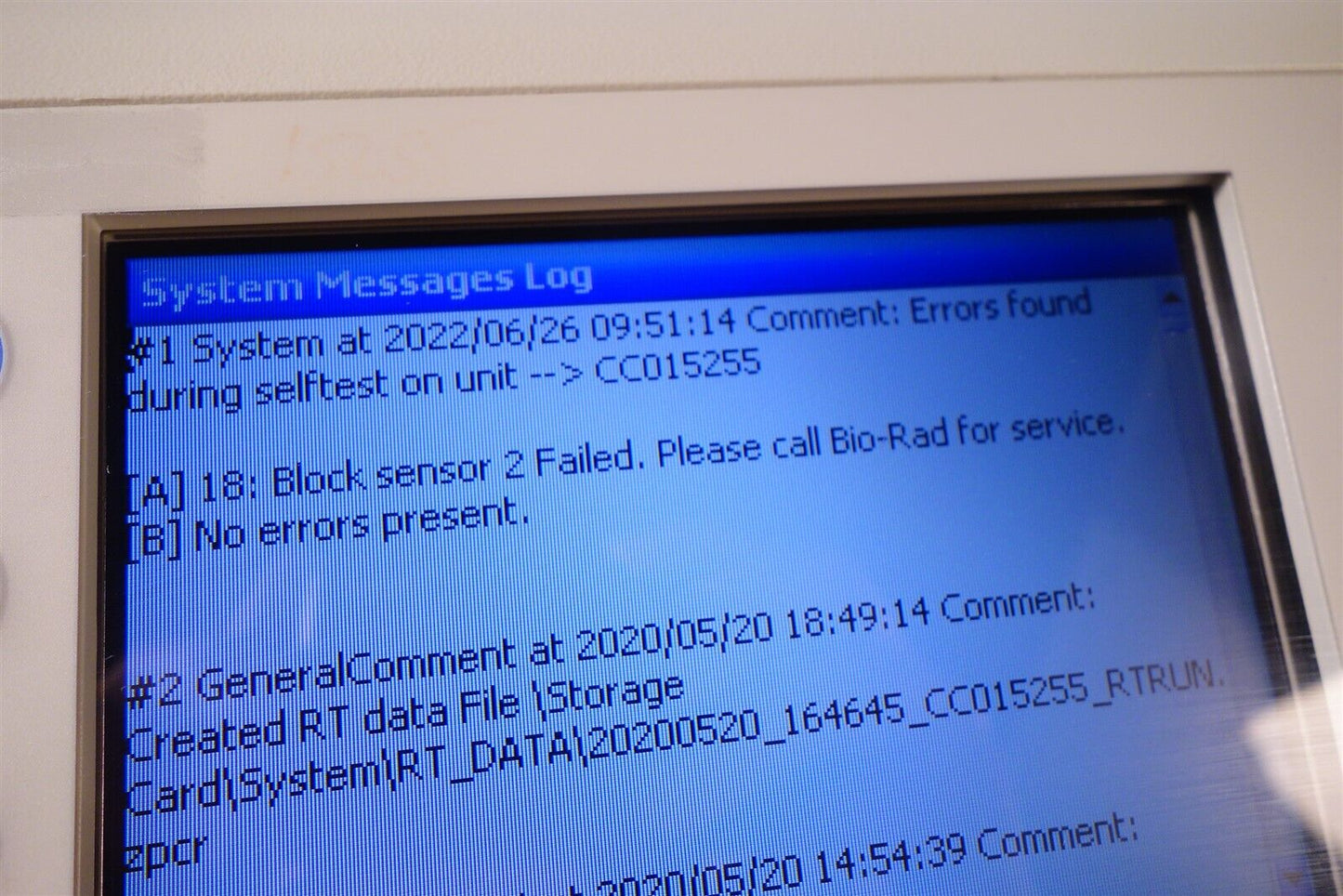 BioRad C1000 Thermal Cycler Block Error but Working 