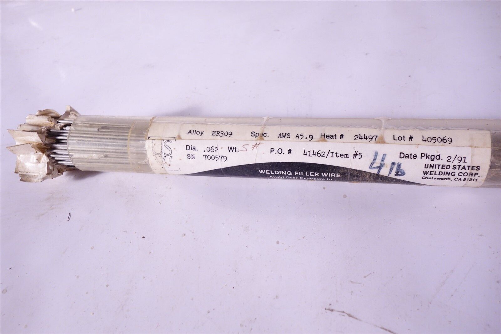 ER309 Stainless Steel .062x36" Tig Welding Wire / Rod 5lbs 