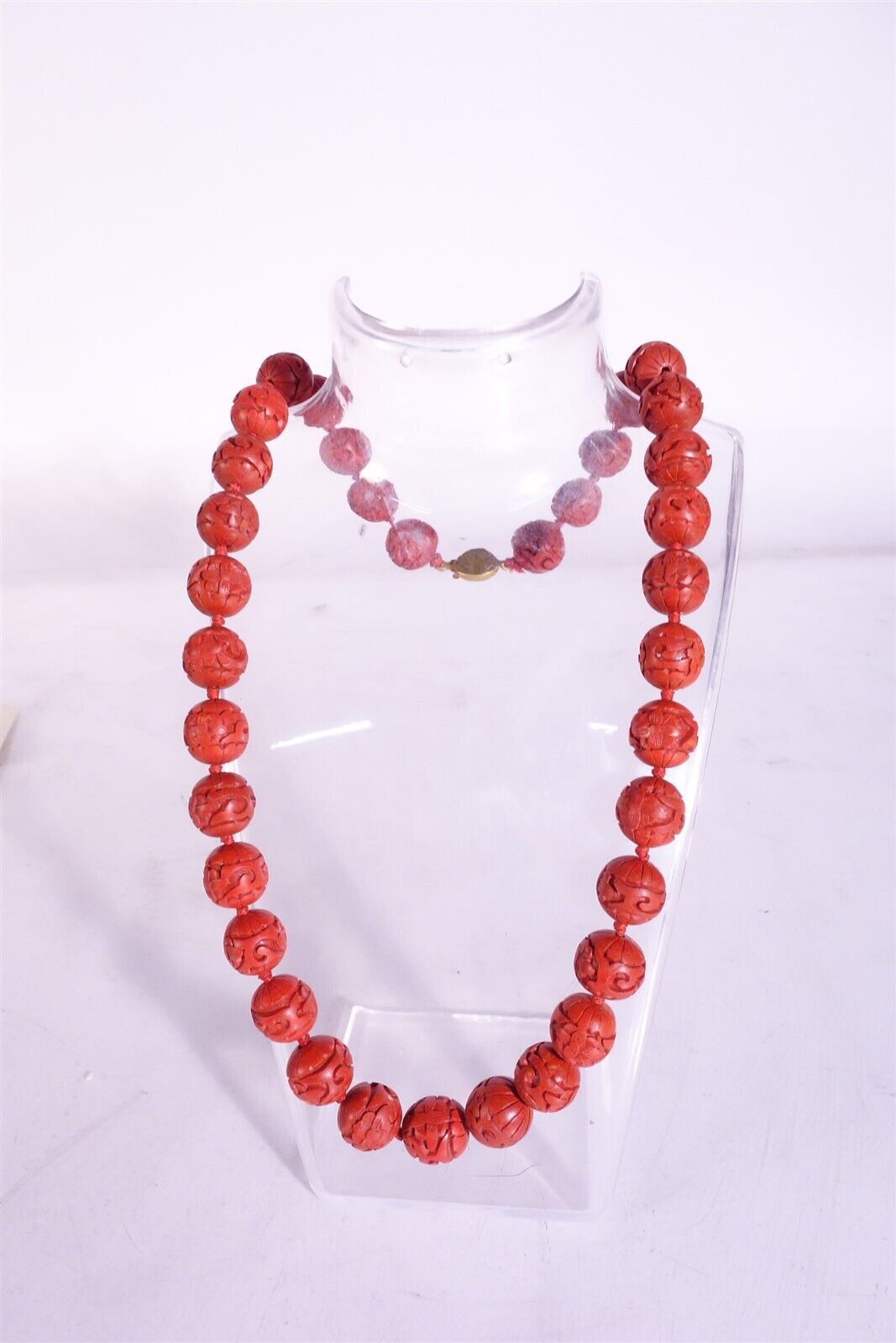 Chinese Cinnabar Necklace - Vintage - NEVER WORN 