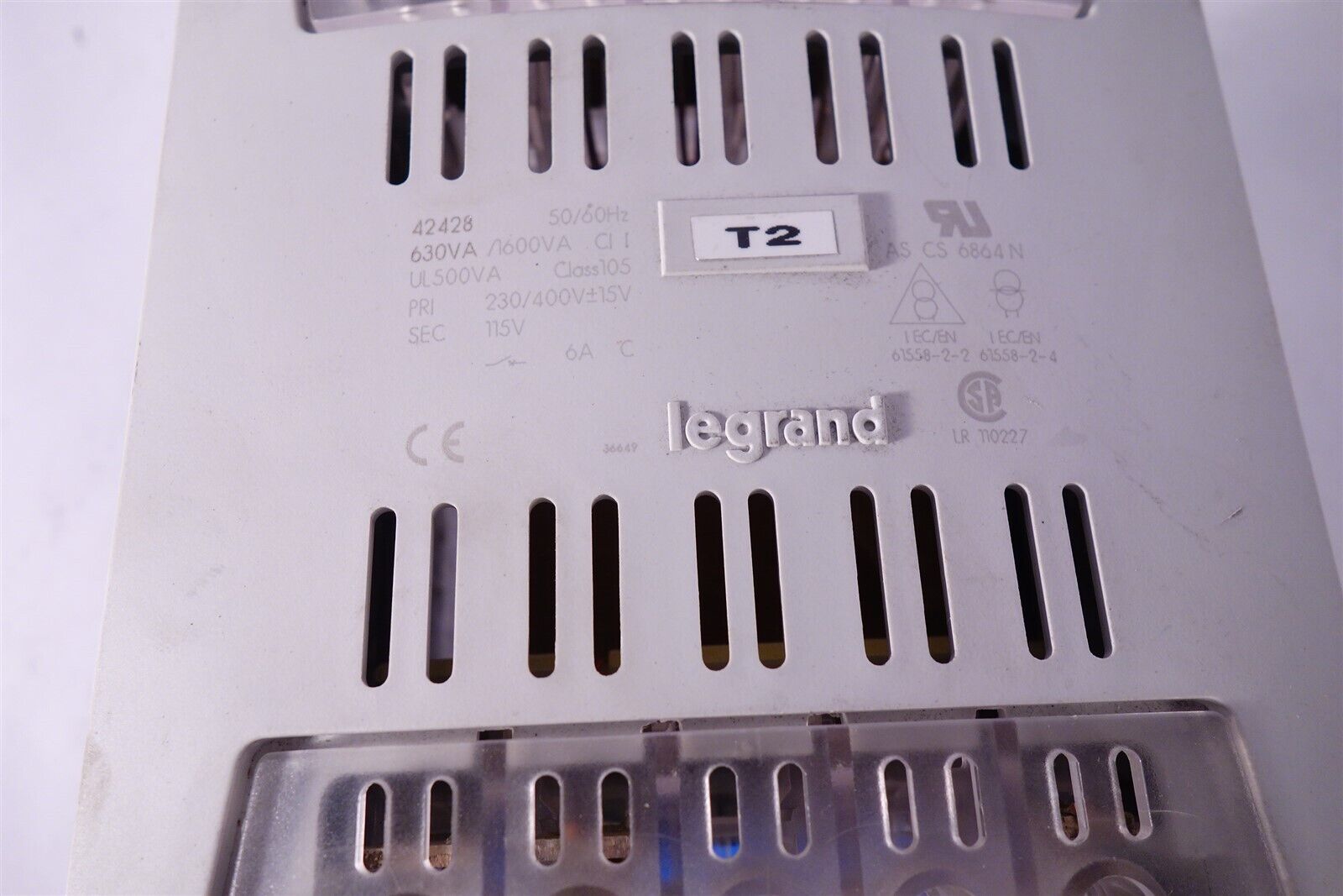 LEGRAND 42428 TRANSFORMER 630VA PRI-230/400V SEC-115V