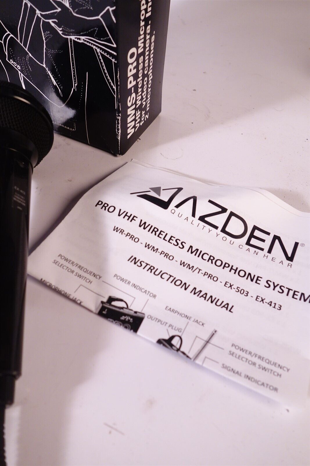 Azden WMS-Pro VHF Wireless Mic System Video DSLR Transmitter / Receiver, 2 Mics