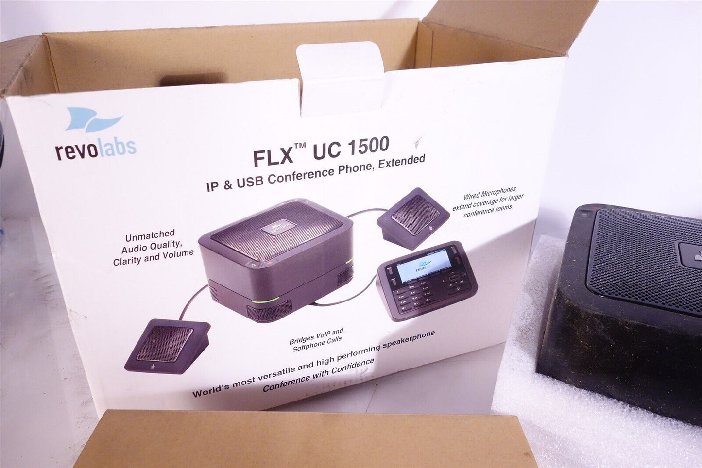 Revolabs FLX UC 1500 IP & USB Conference Phone w/ Extension Mic, 10-FLXUC1500