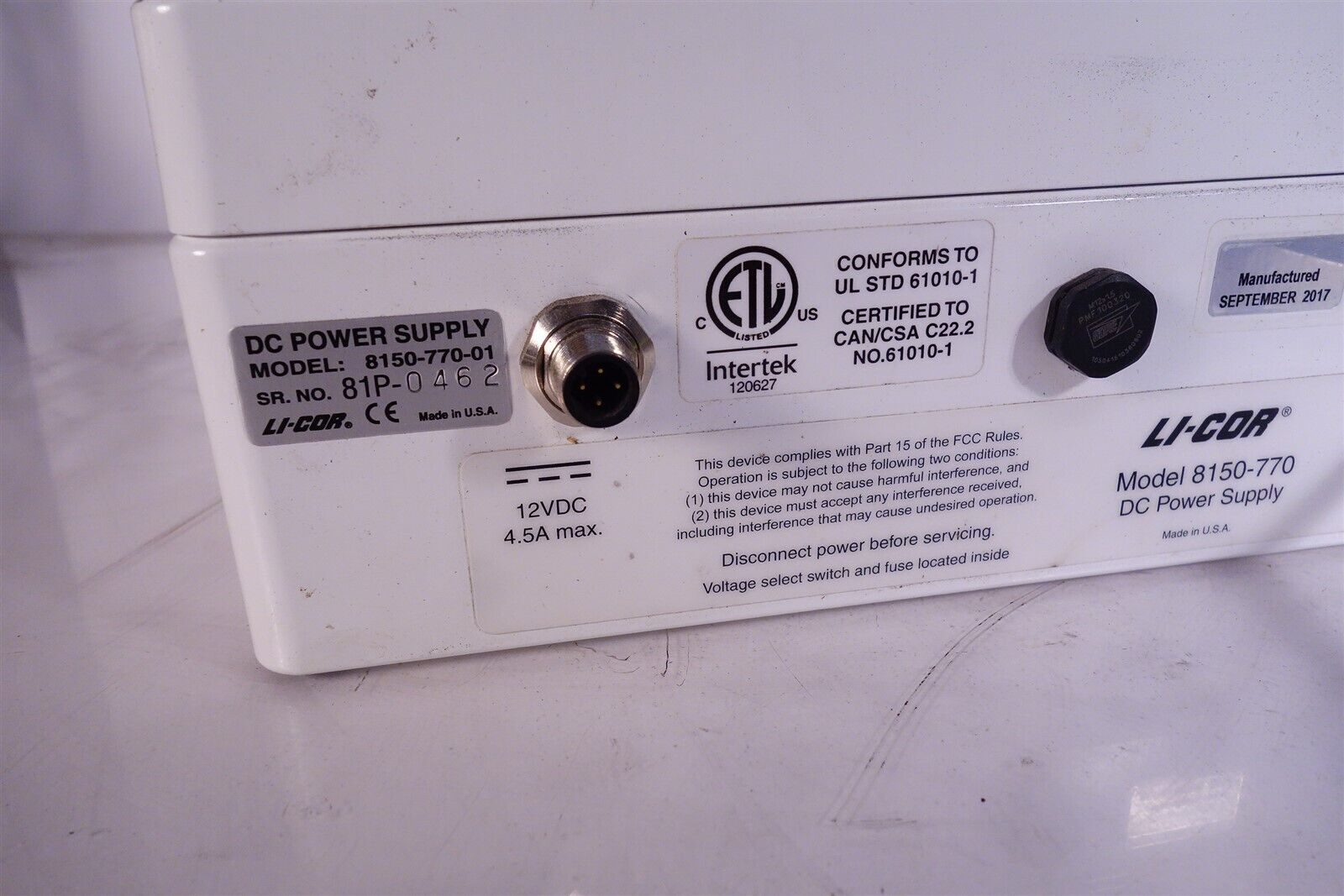 LI-Cor DC Power Supply Model 8150-770