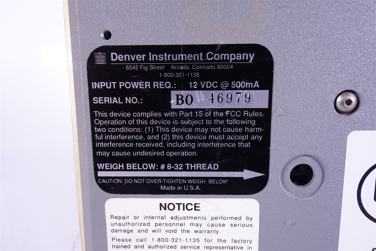 Denver Instrument Company Scientific Scale XL-1800 Working Condition 