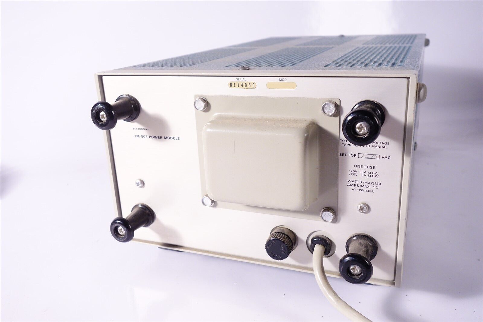 Tektronix TM503 Power Module Three Bay Slot Mainframe Chassis Tested Working